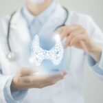 پزشک در حال نمایش غدد درون ریز