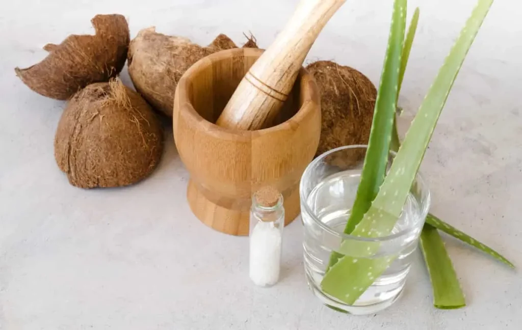 ماسک آلوئهورا و روغن نارگیل