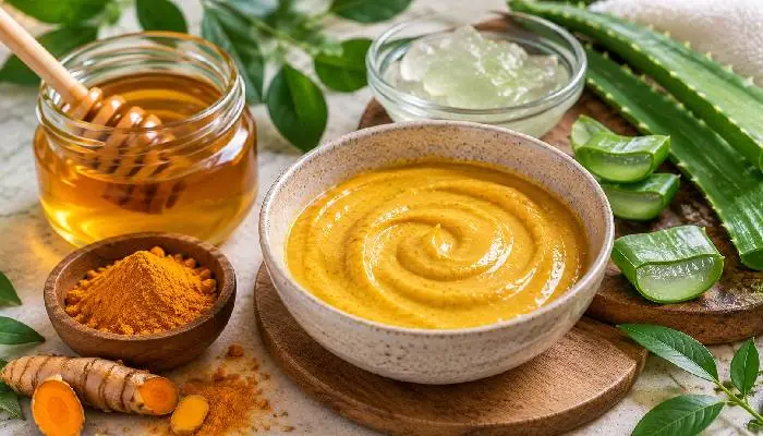ماسک آلوئه‌ورا، عسل و زردچوبه